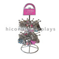 Factory Price Wire Hook Metal Key Rack 2-Tier Spinner Keyring Holder Keychain Display Countertop